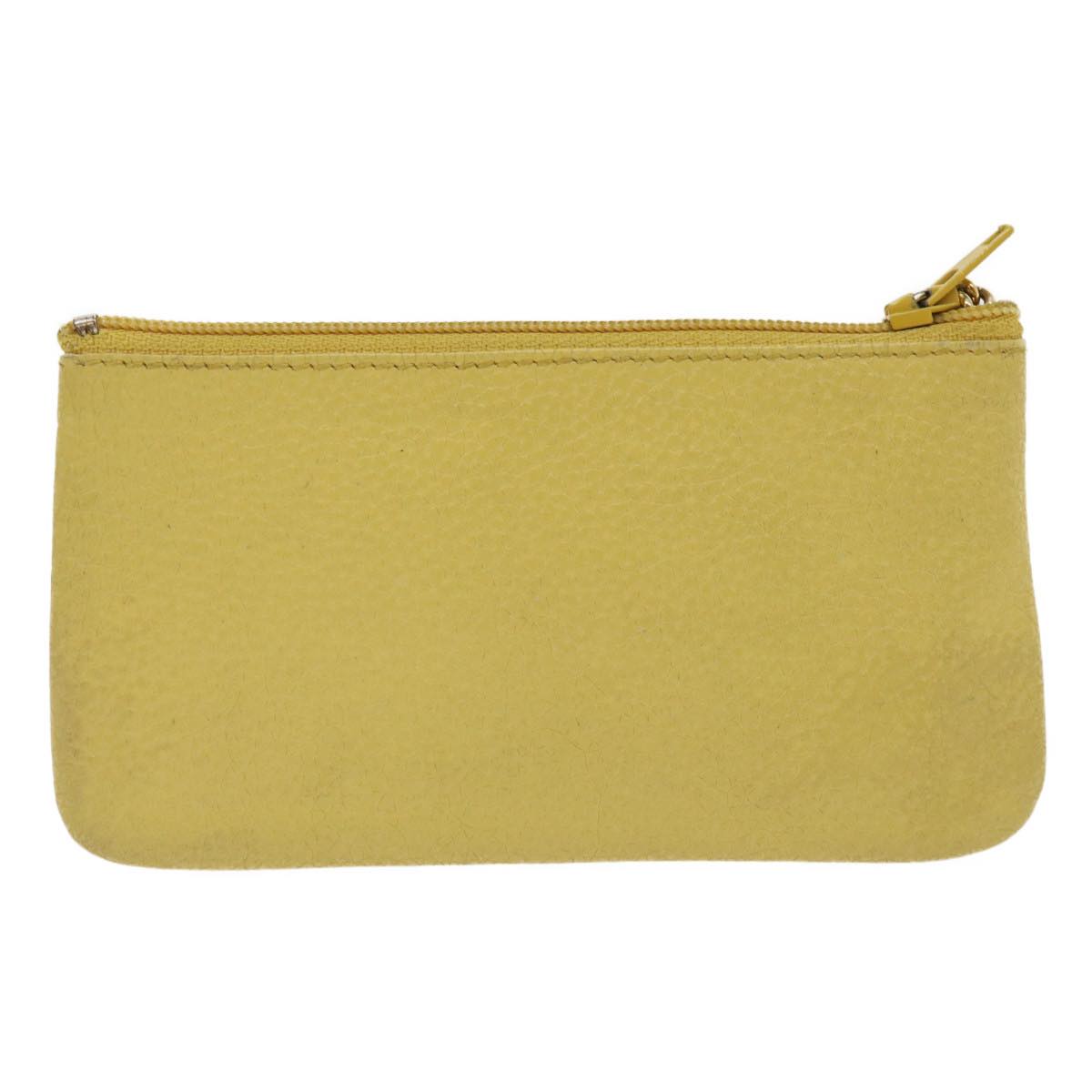 Luxury CELINE Coin Purse Leather Yellow  hk413