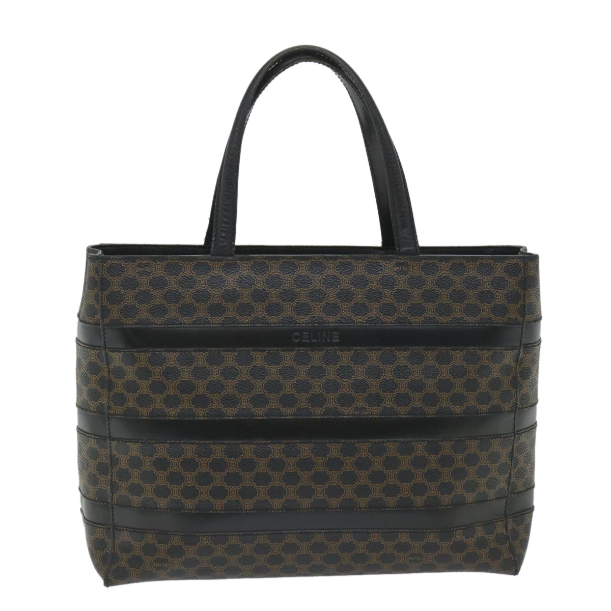 Luxury CELINE Macadam Canvas Tote Bag PVC Leather Black  hk888