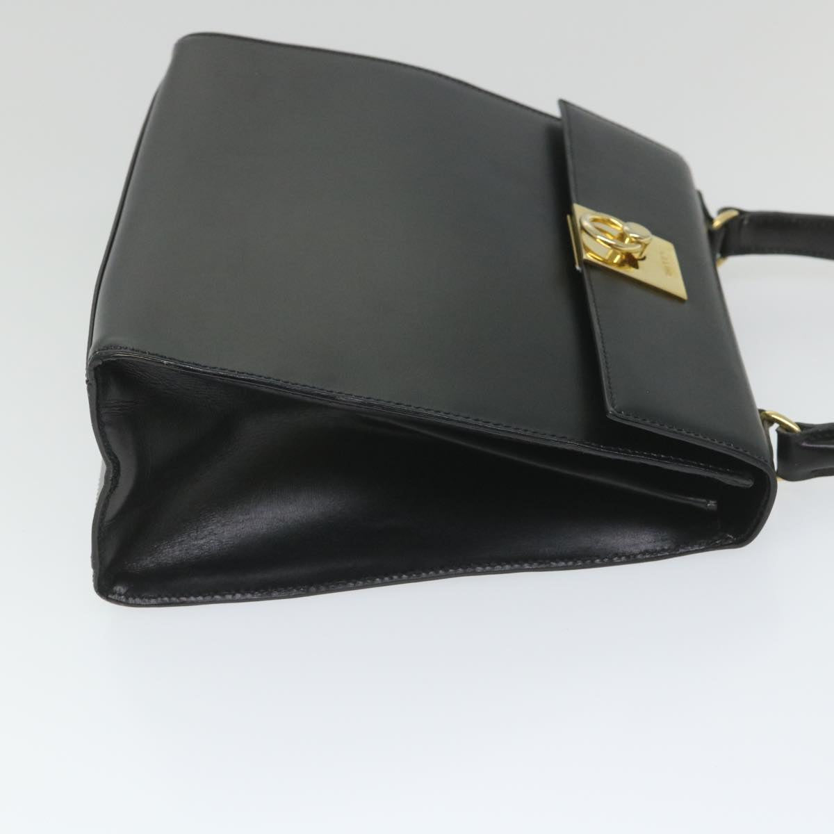 Luxury CELINE Hand Bag Leather 2way Black  hk901