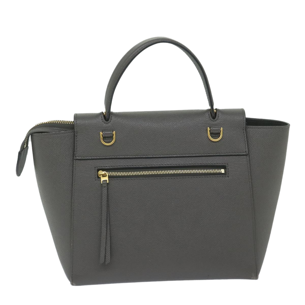 Luxury CELINE Micro Belt Hand Bag Leather Gray hk968
