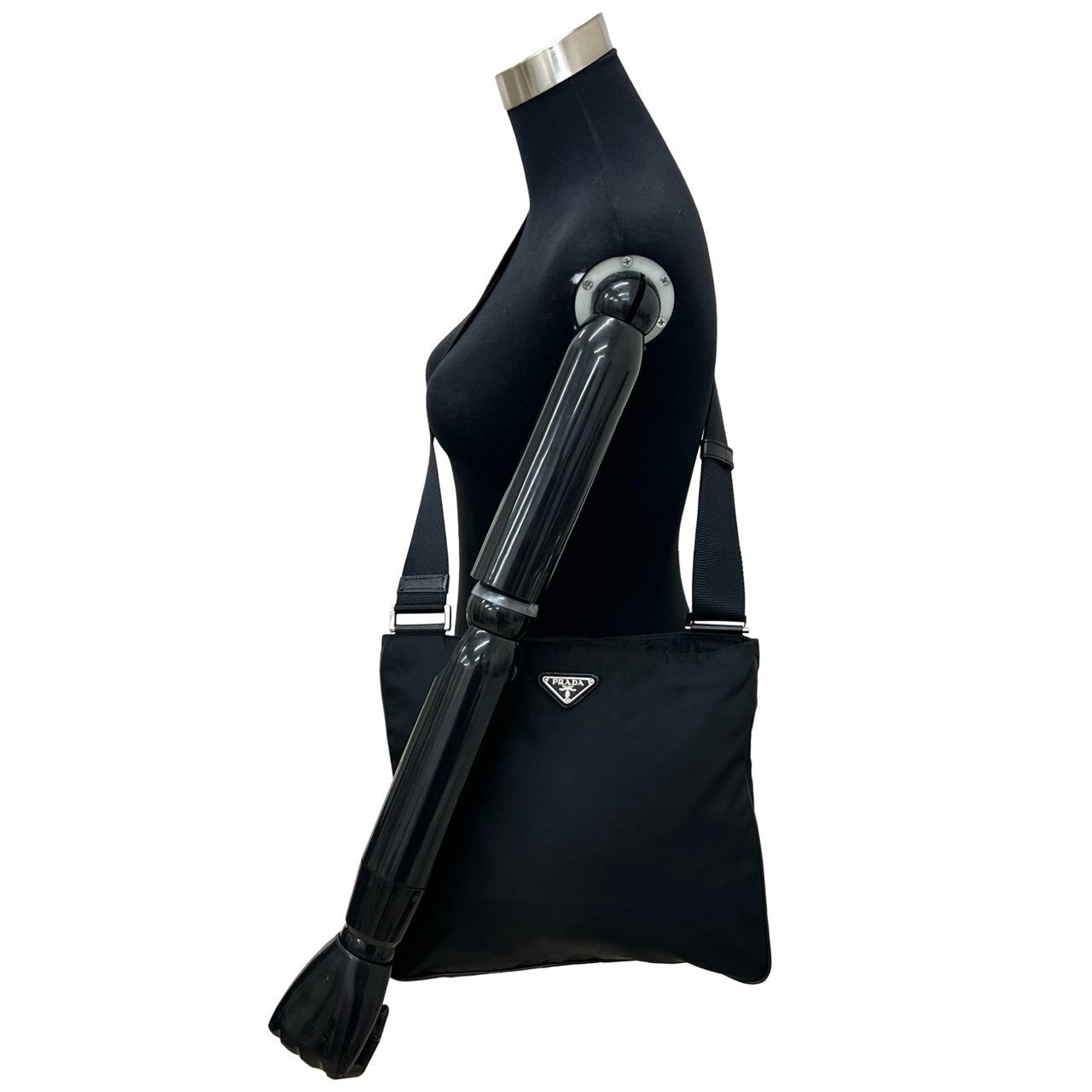 Prada Saffiano Leather Tessuto Nylon Shoulder Bag