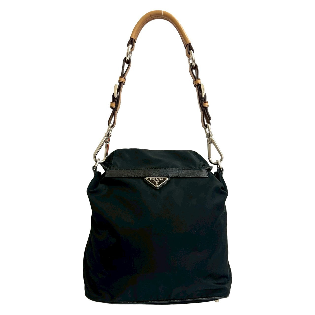 Prada Saffiano Leather Nylon Shoulder Bag