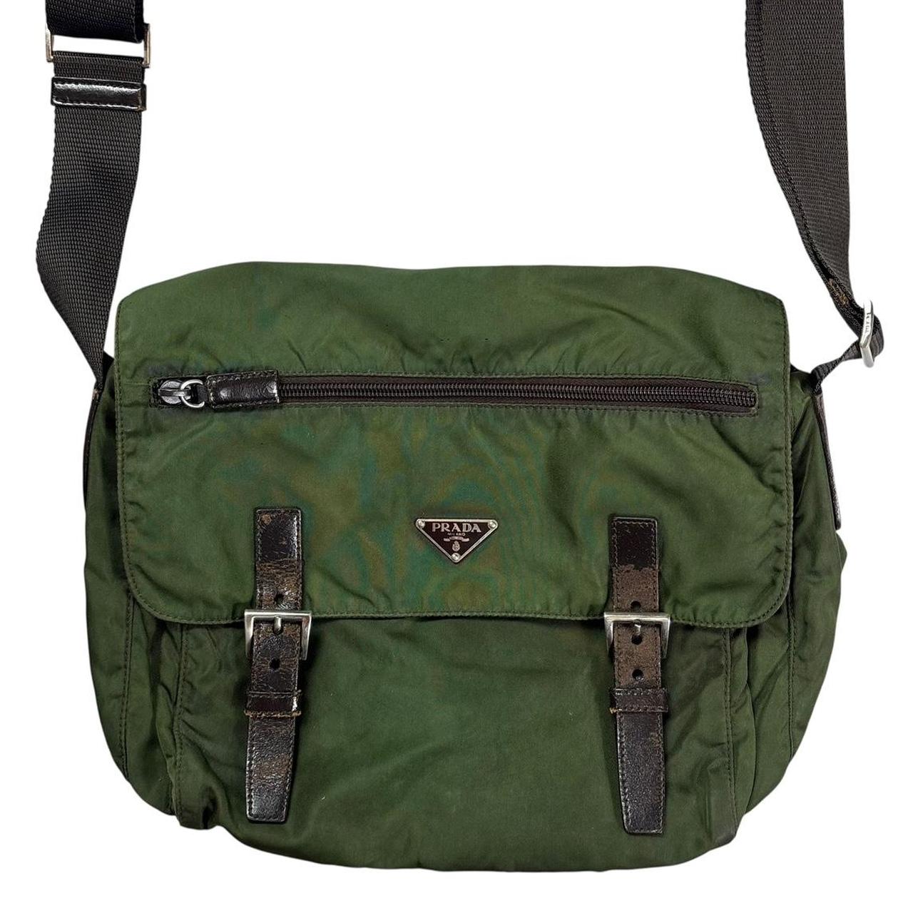 Prada triangle logo crossbody side bag