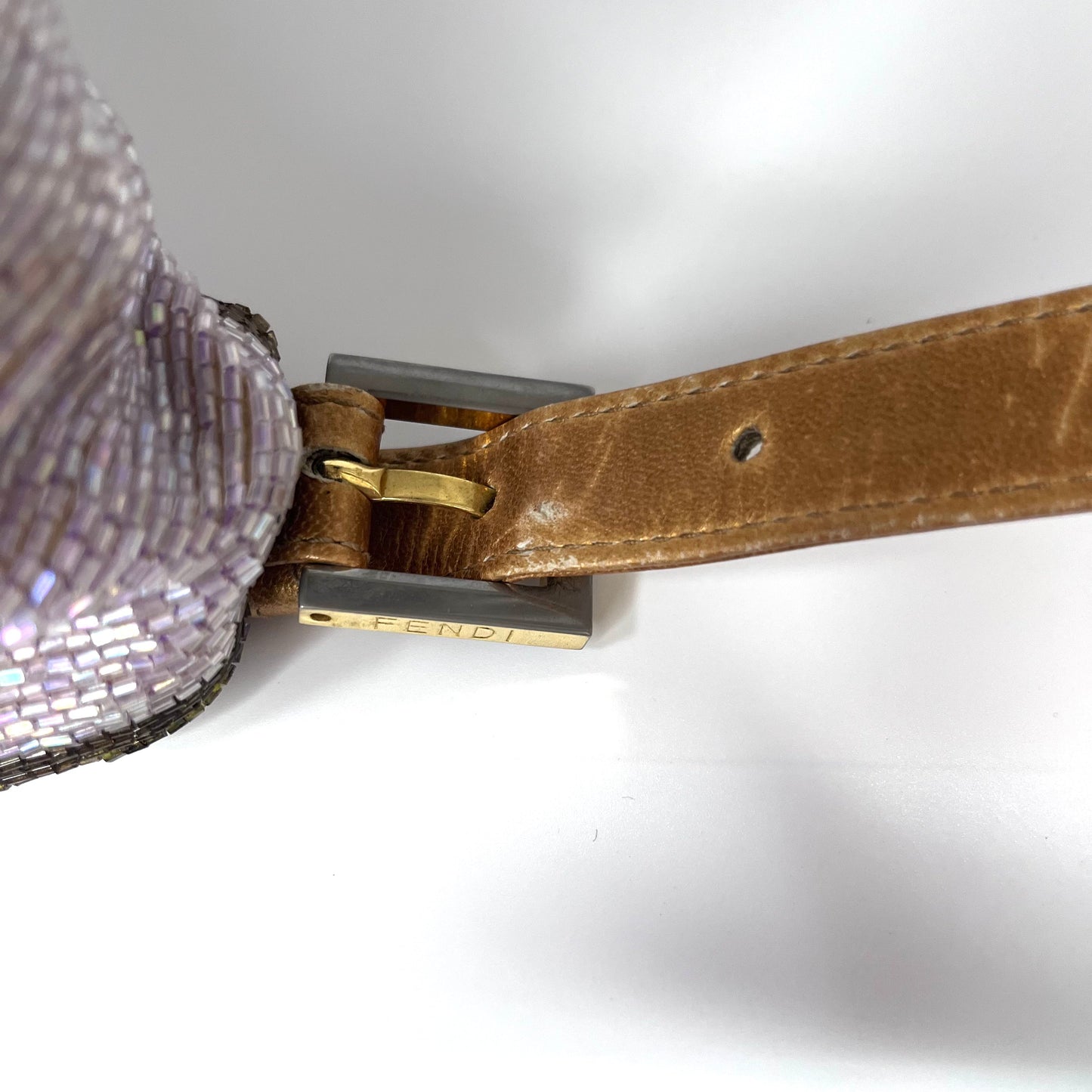 FENDI Baguette Glitter beads Lilac