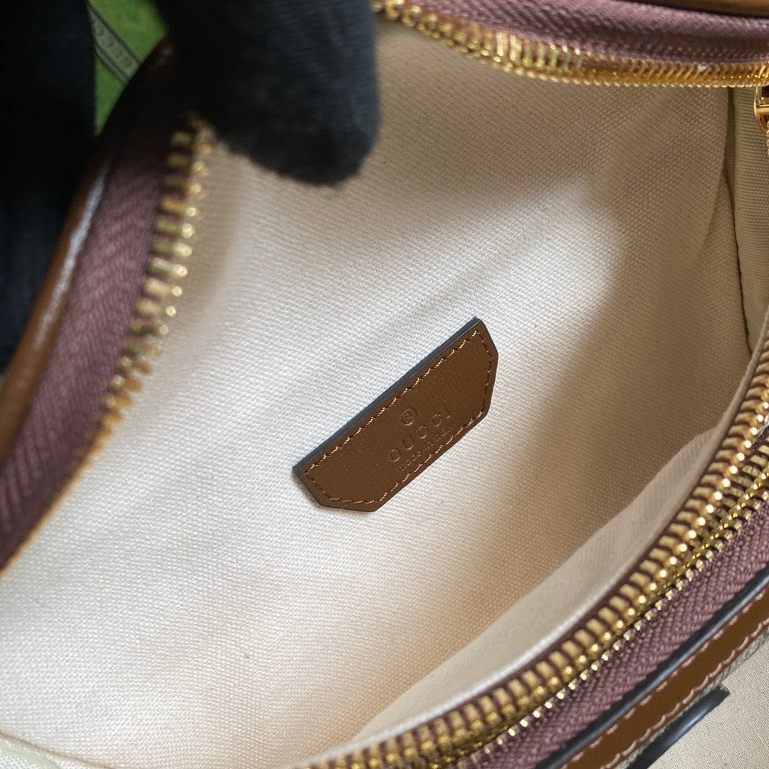 Gucci Interlocking G Leather Canvas Handbag Style 2