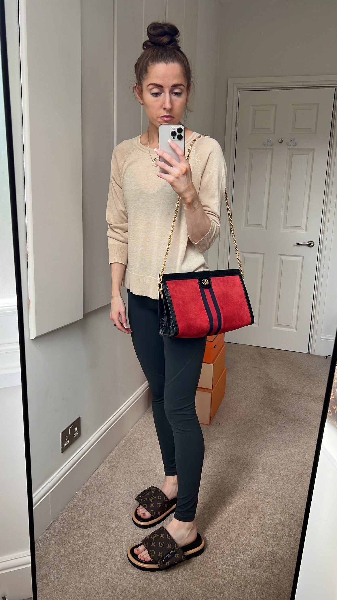 Gucci Ophidia Black Leather Suede Shoulder Bag
