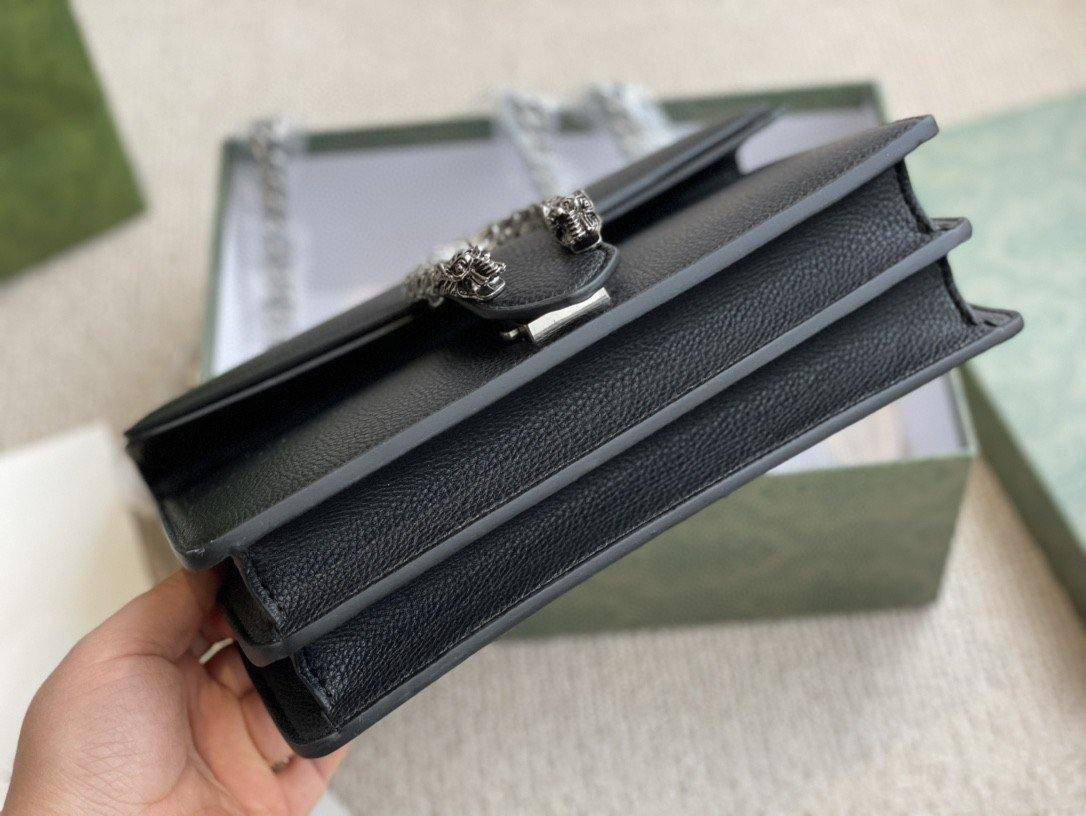 Gucci Black Leather Chain Shoulder Bag