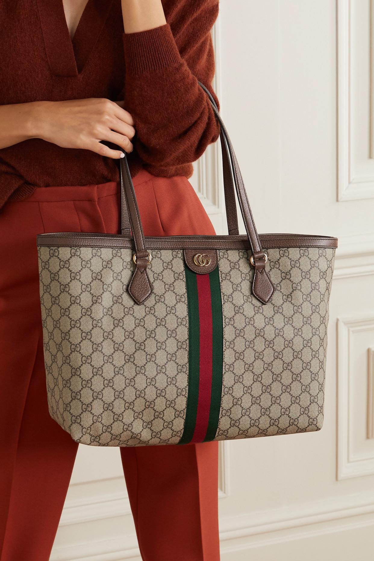 Gucci Ophidia Leather Canvas Tote Style 4