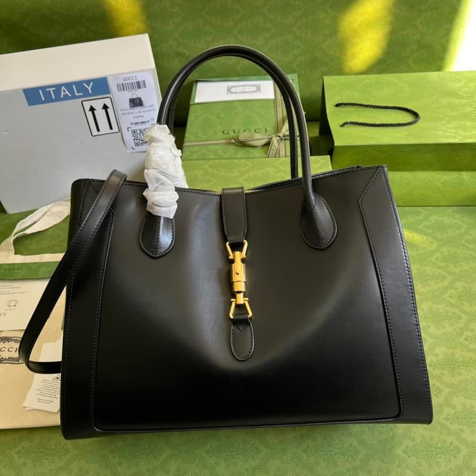 Gucci Monogram Leather Canvas Tote