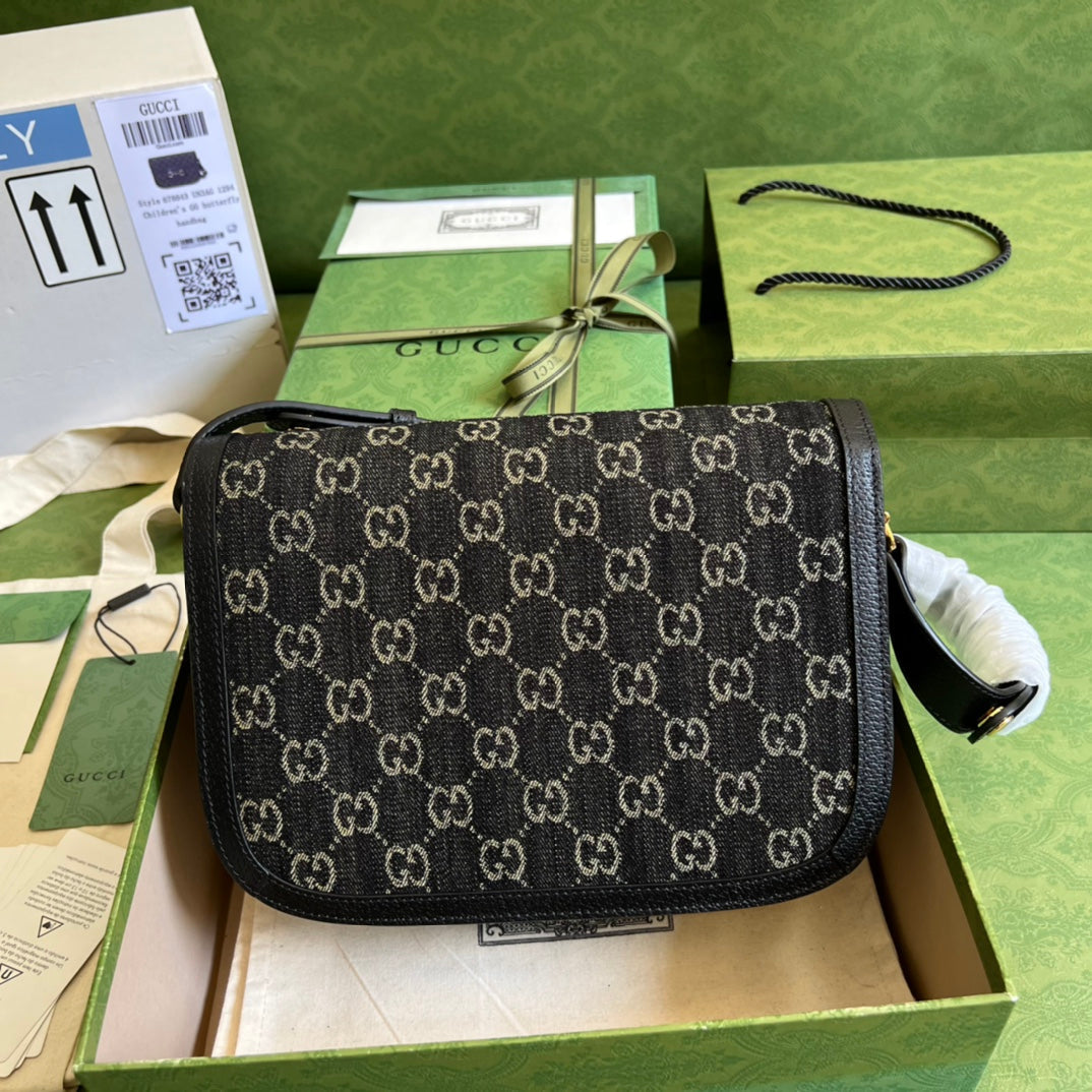 Gucci Horsebit Leather Monogram Shoulder Bag Style 2