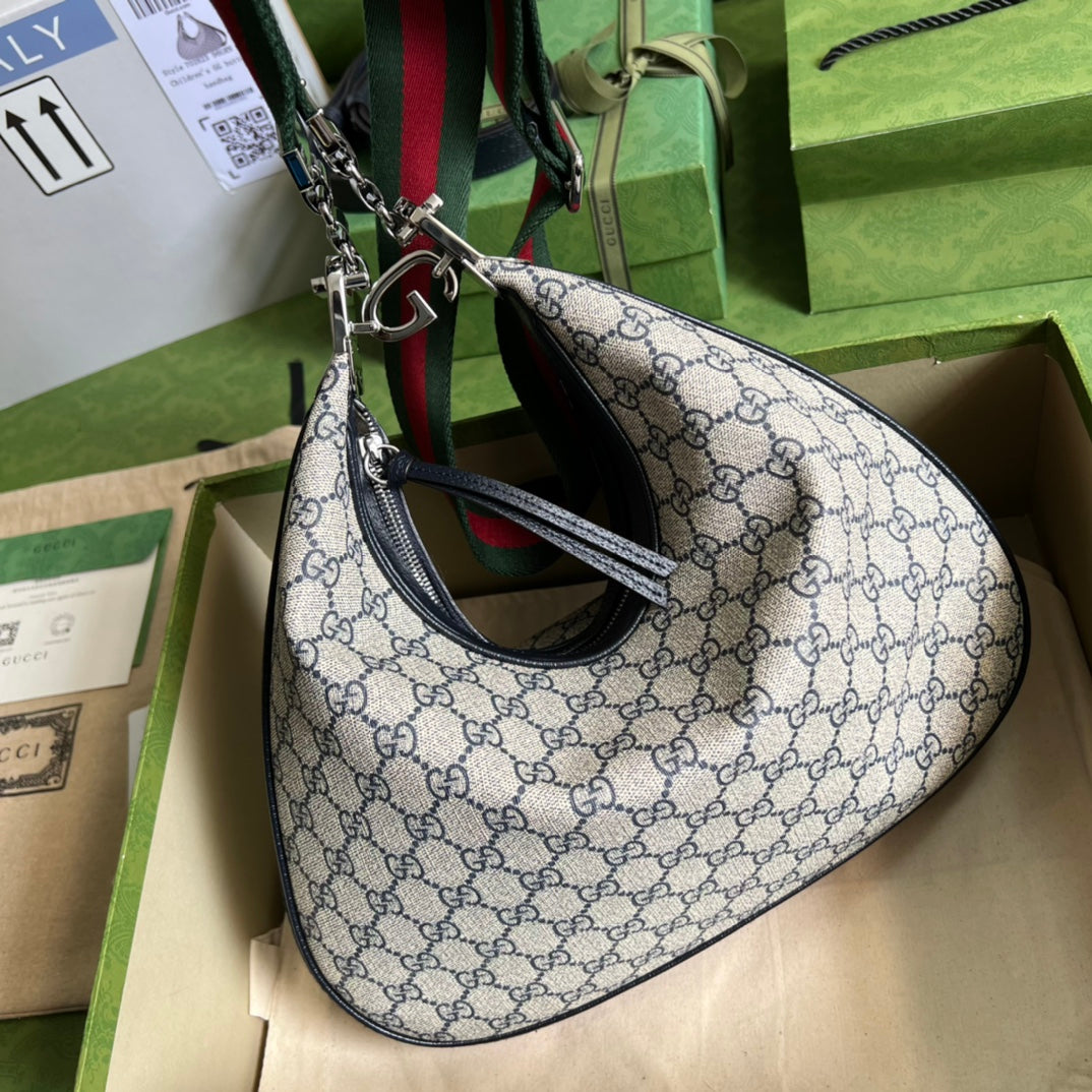 Gucci Leather Canvas Shoulder Bag
