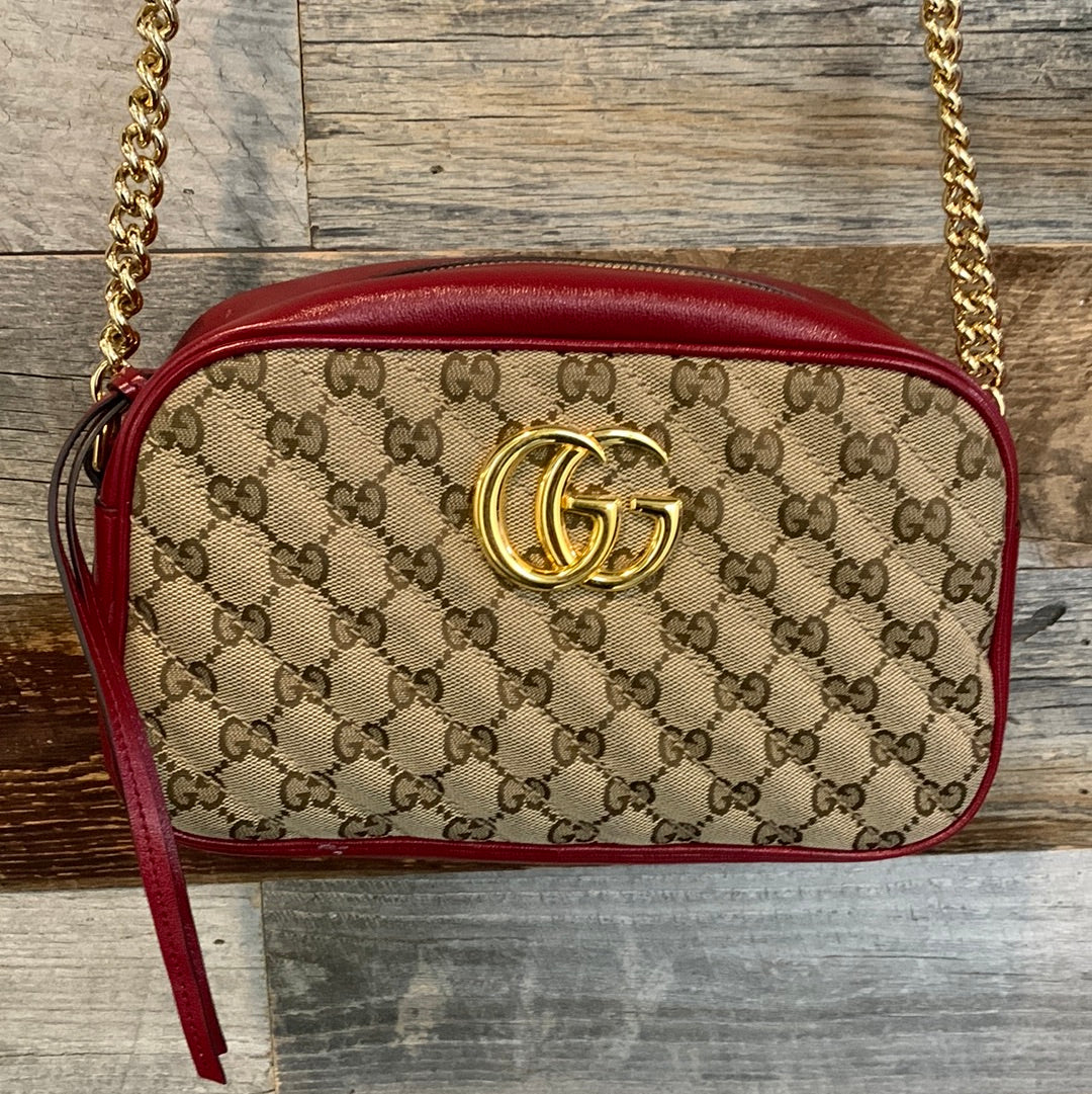 Gucci GG Marmont Leather Canvas Crossbody Style 1