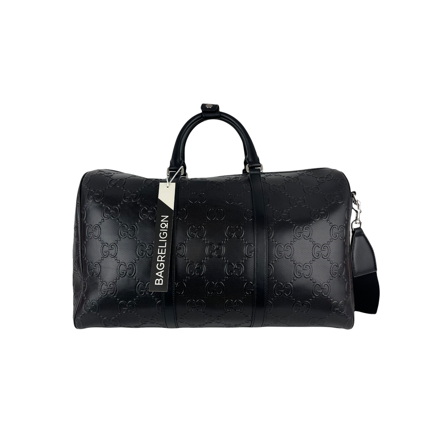 Gucci Nylon Leather Top Handle Shoulder Bag