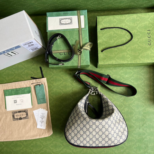 Gucci Leather Canvas Shoulder Bag