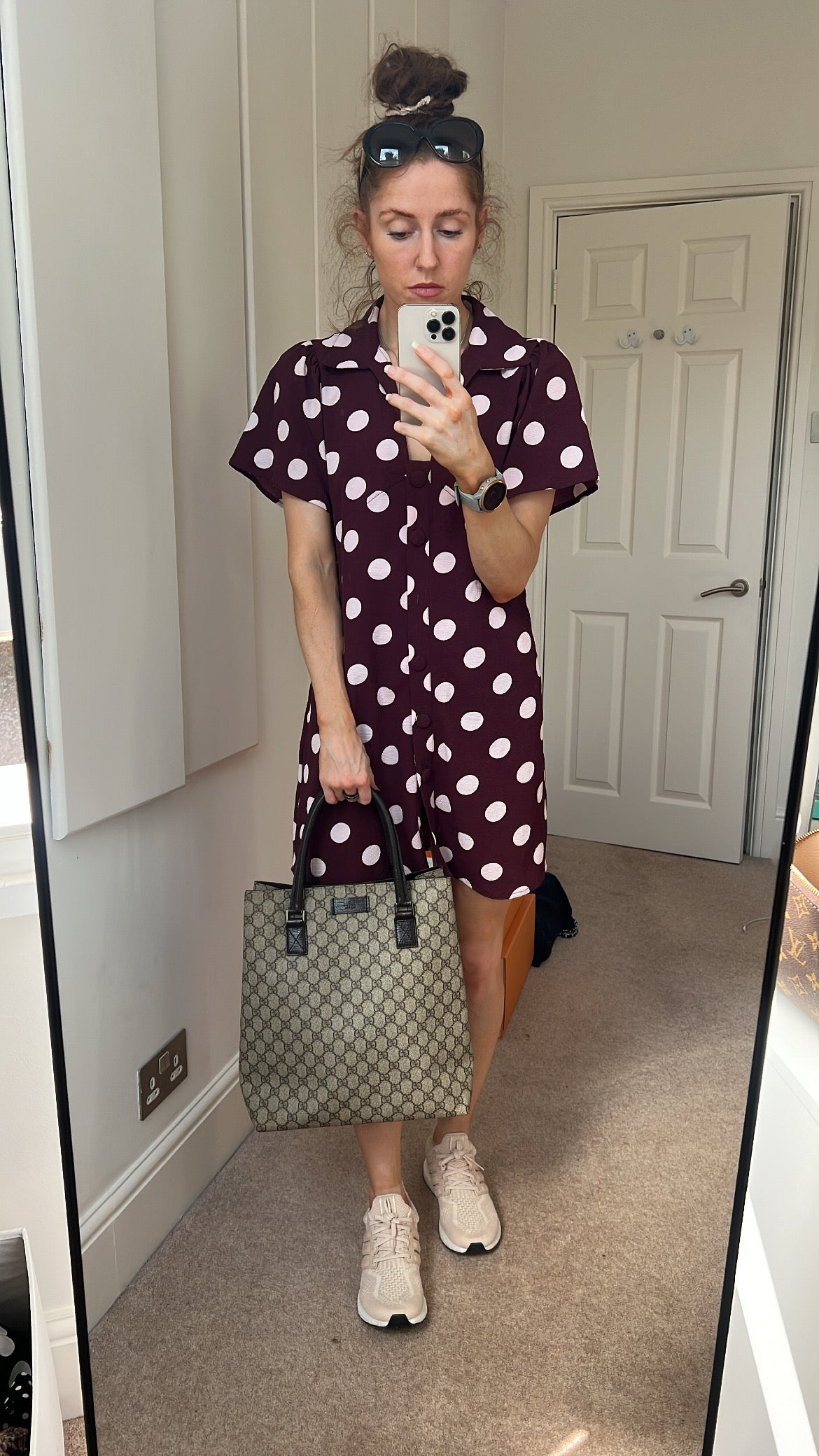 Gucci Monogram Nylon Leather Canvas Tote