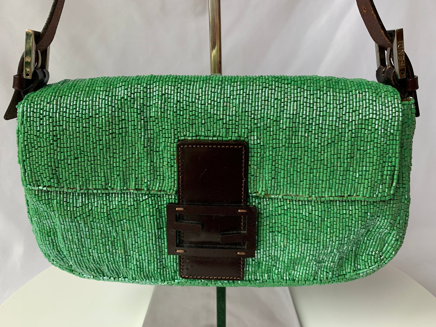 Fendi Baguette Green beads Glitter