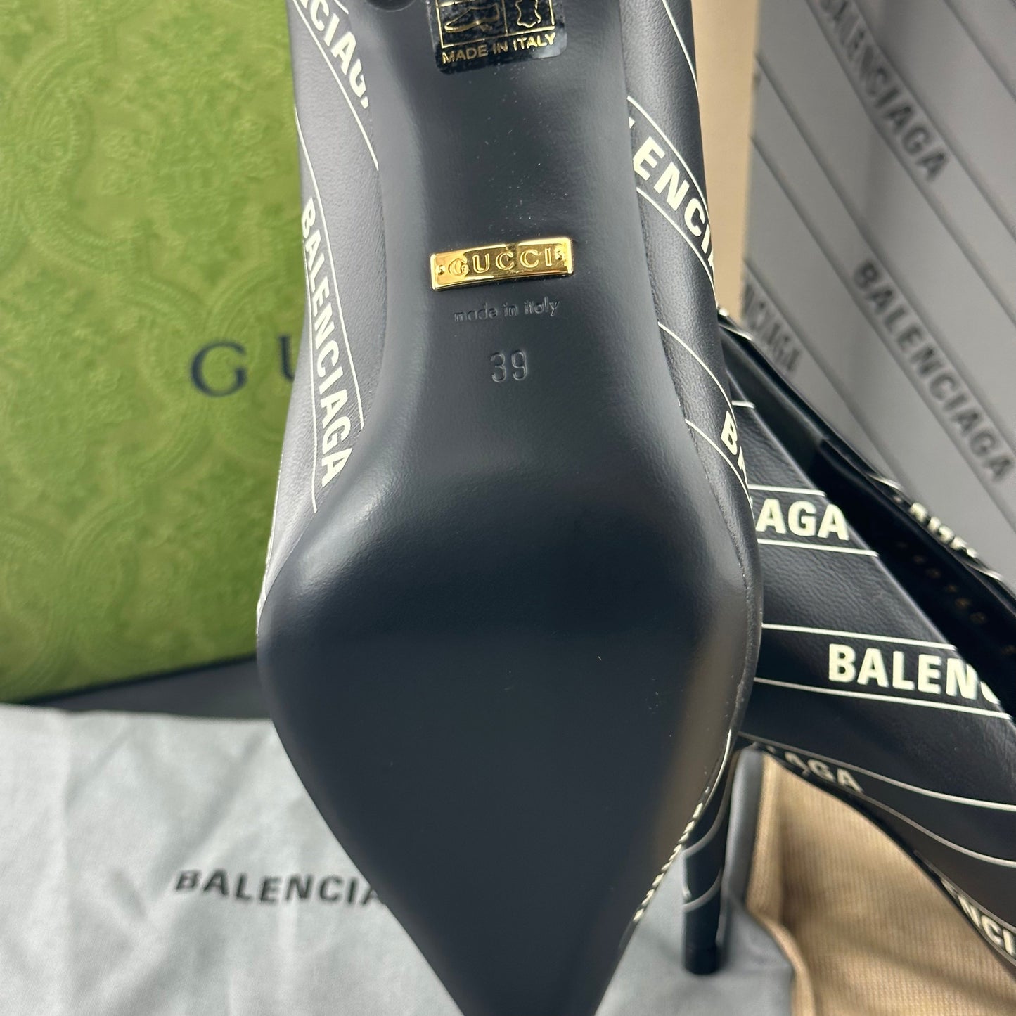 Gucci x Balenciaga Leather Heels
