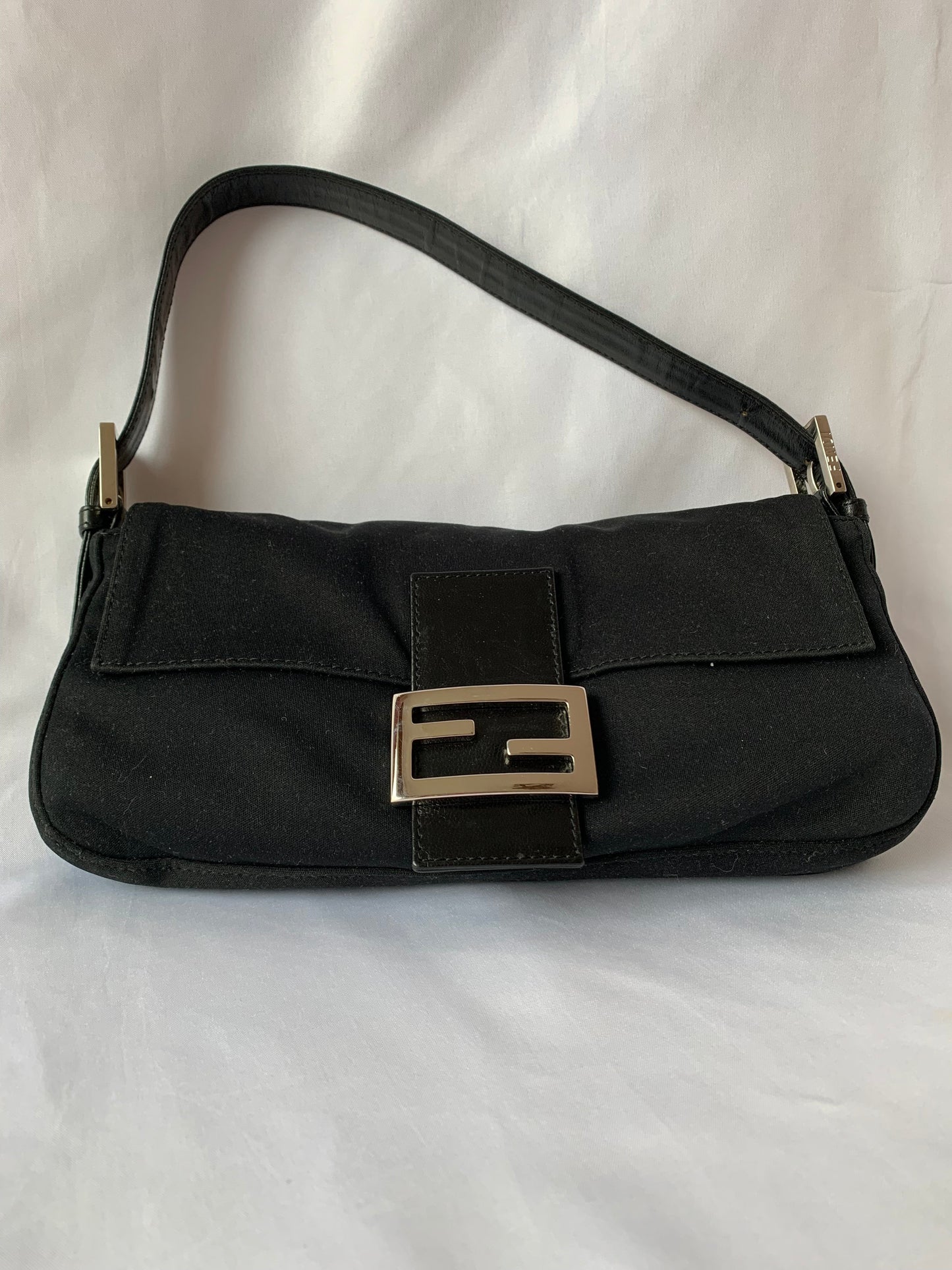 FENDI Baguette Black Cloth