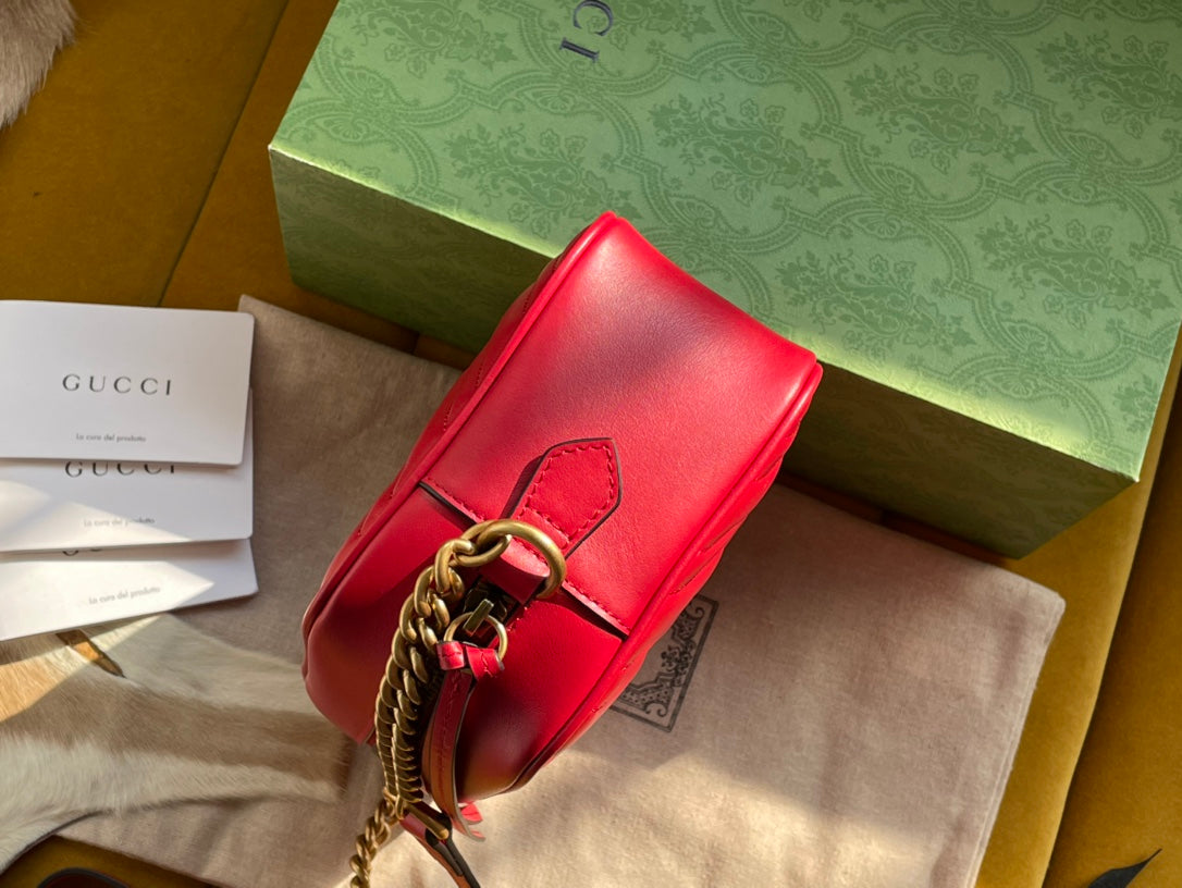 Gucci GG Marmont Leather Chain Crossbody Style 6