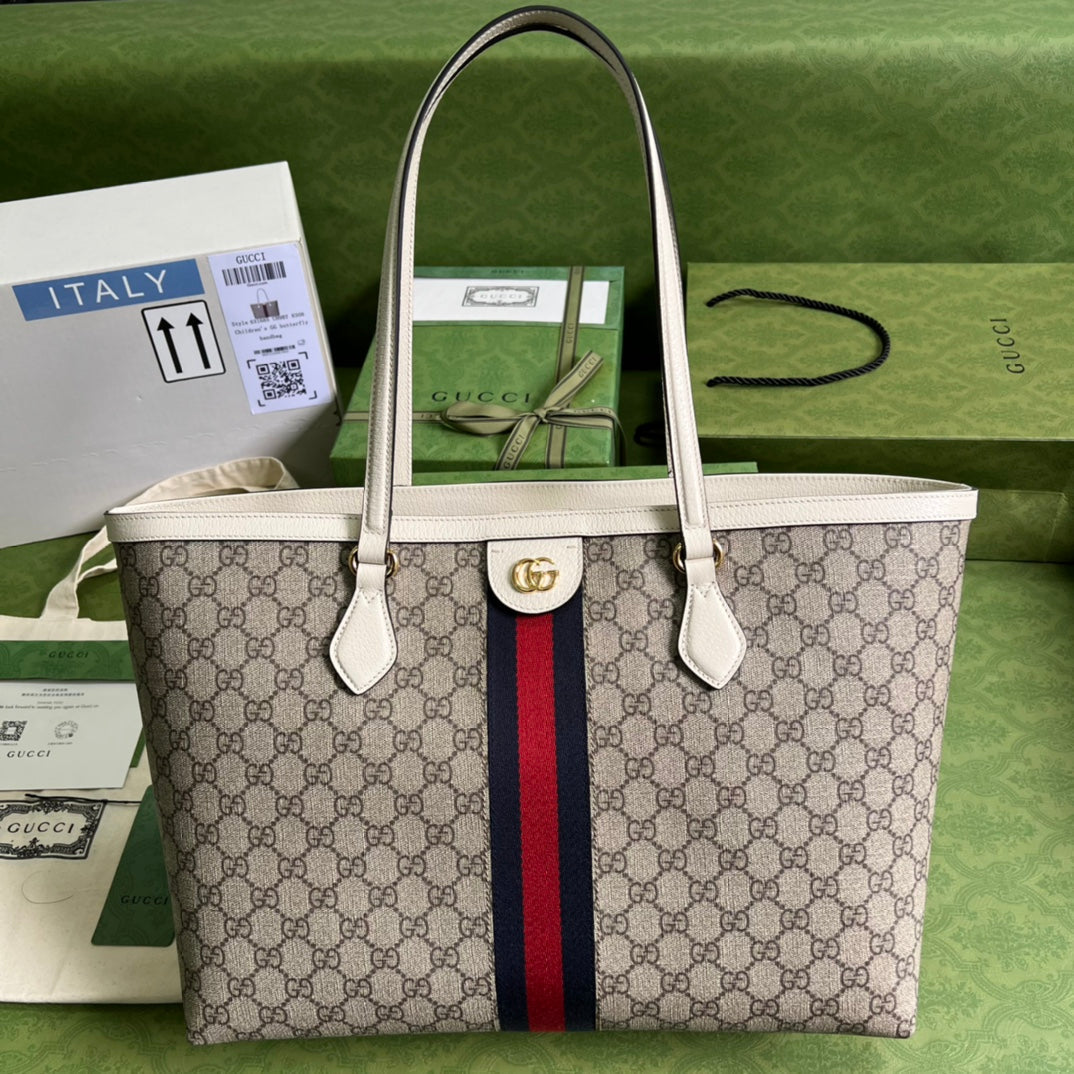 Gucci Ophidia Leather Canvas Tote Style 6