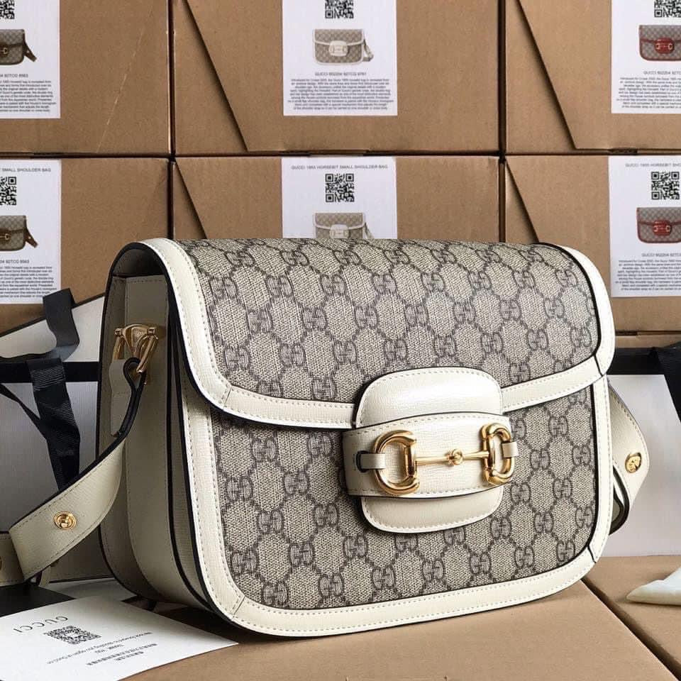 Gucci Horsebit Leather Nylon Shoulder Bag Style 2
