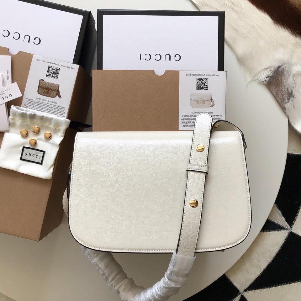 Gucci Horsebit Leather Nylon Shoulder Bag Style 5