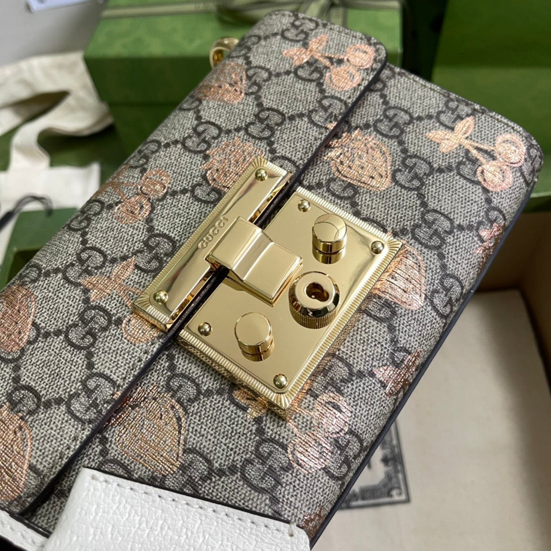 Gucci Padlock Leather Monogram Shoulder Bag Style 1