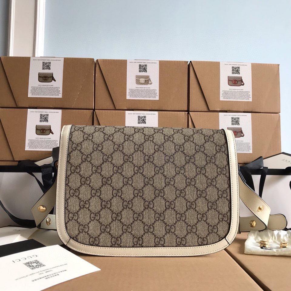 Gucci Horsebit Leather Nylon Shoulder Bag Style 8