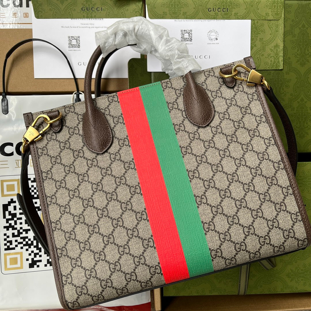 Gucci Leather Canvas Tote Style 70