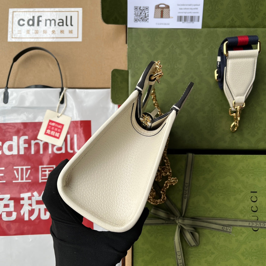Gucci Blue Canvas Chain Tote