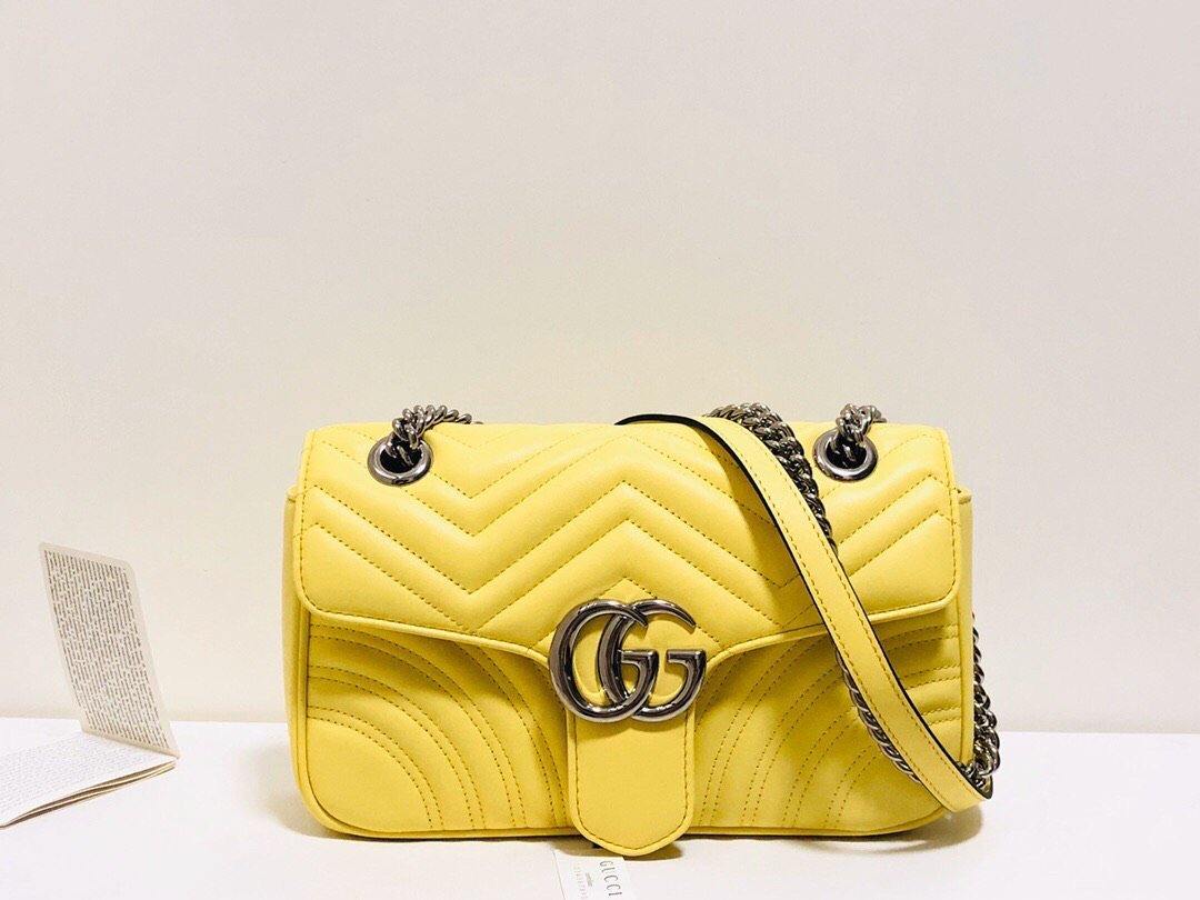 Gucci GG Marmont Leather Chain Shoulder Bag Style 34