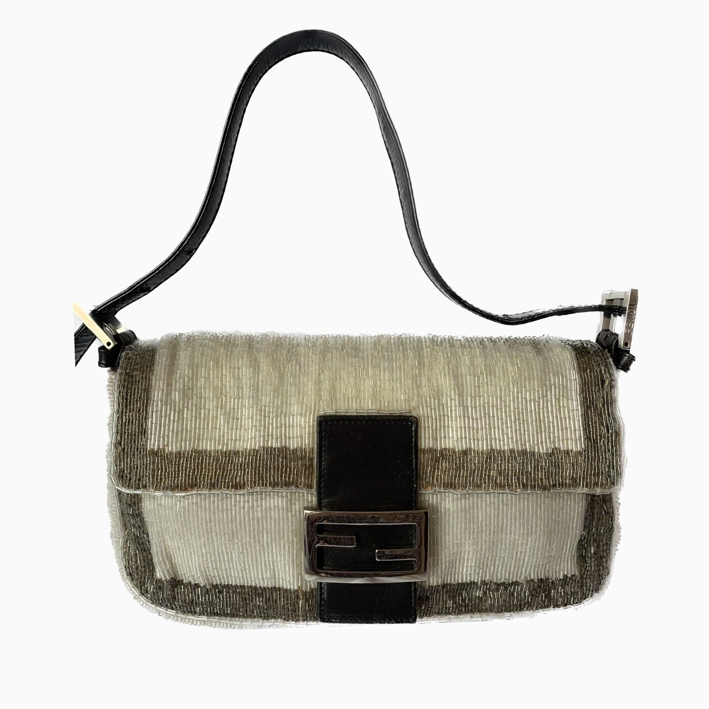 Fendi Baguette Glitter white and grey