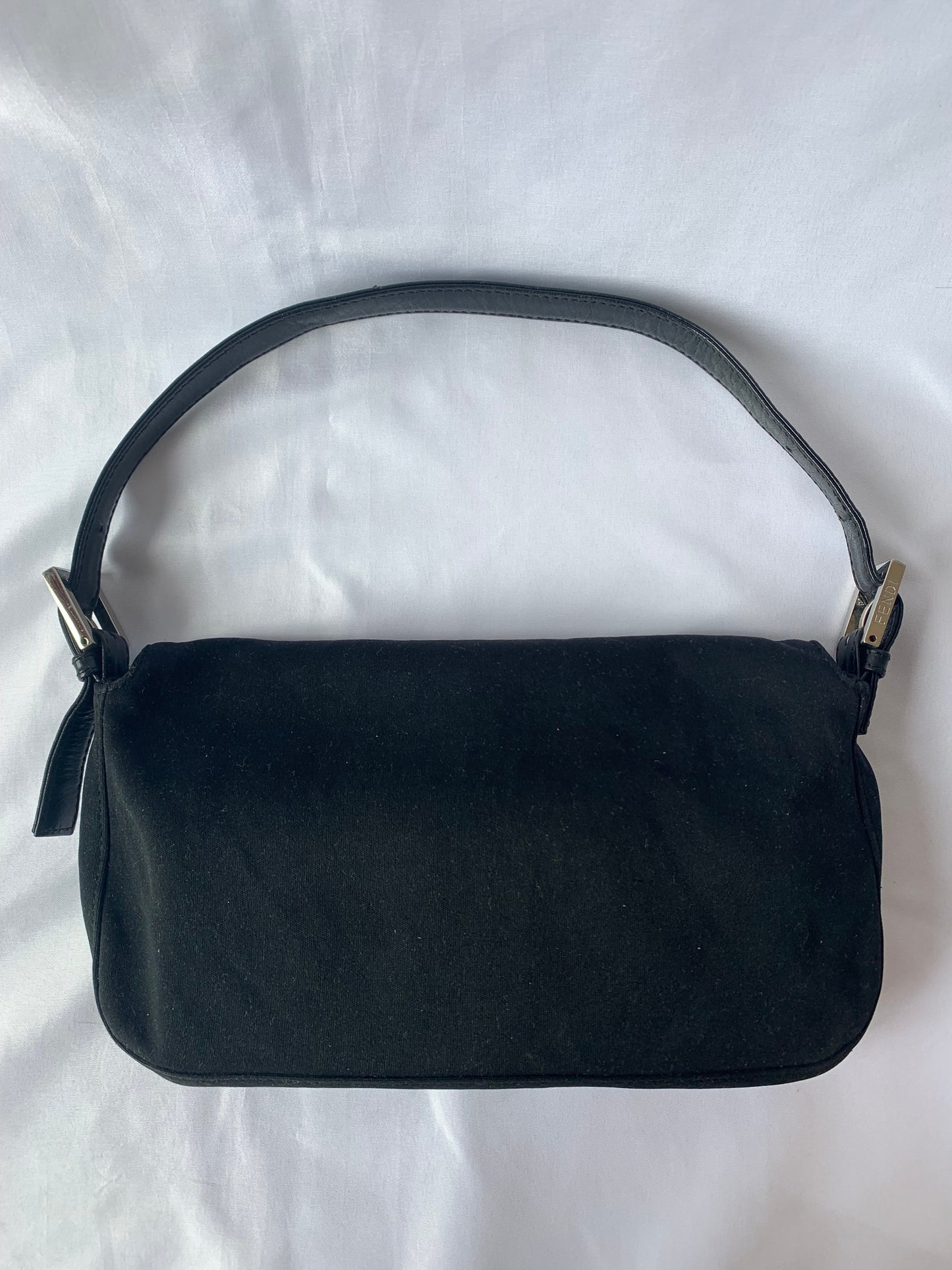 FENDI Baguette Black Cloth Good Condition