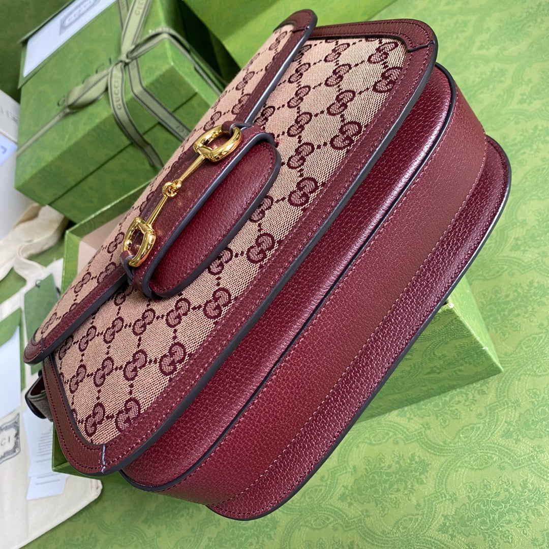 Gucci Leather Canvas Shoulder Bag