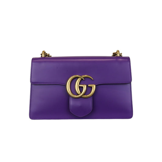 Gucci Lou Monogram Chain Leather Shoulder Bag