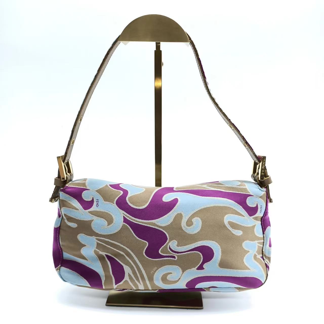 FENDI Baguette Multicolor Silk with Psychedelic prints