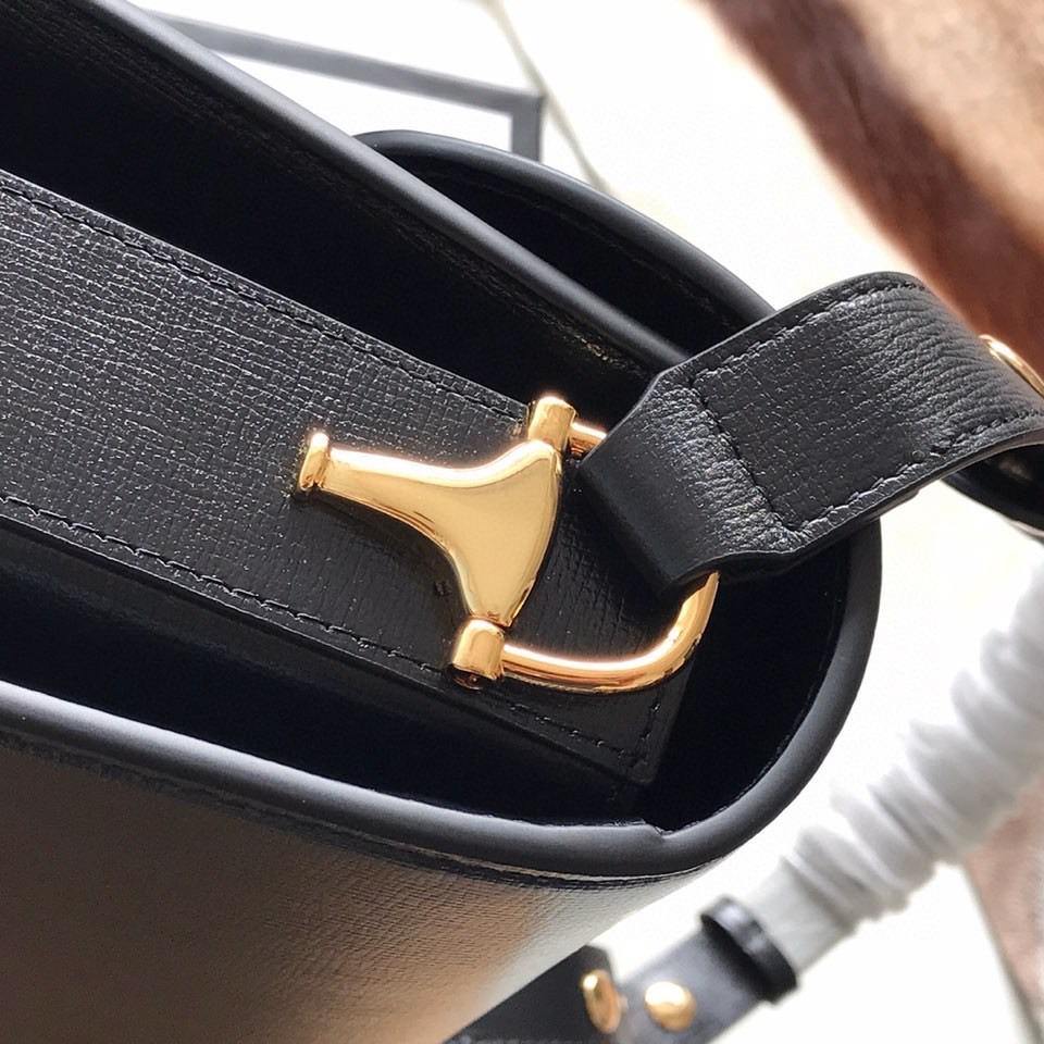 Gucci Horsebit Leather Nylon Shoulder Bag Style 10