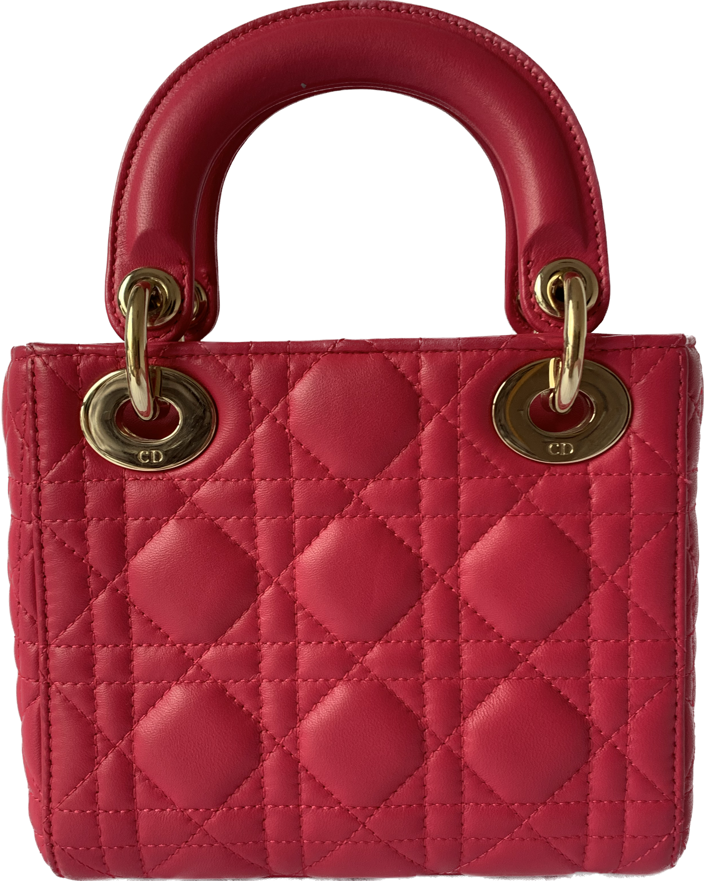Lady Dior Pink Mini handbag Cannage Leather with strap