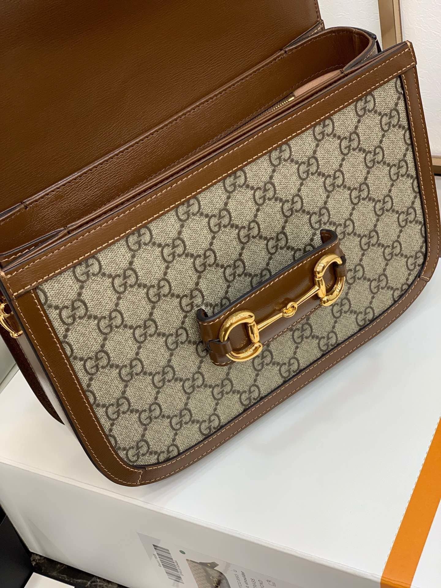 Gucci Horsebit Leather Nylon Shoulder Bag Style 7