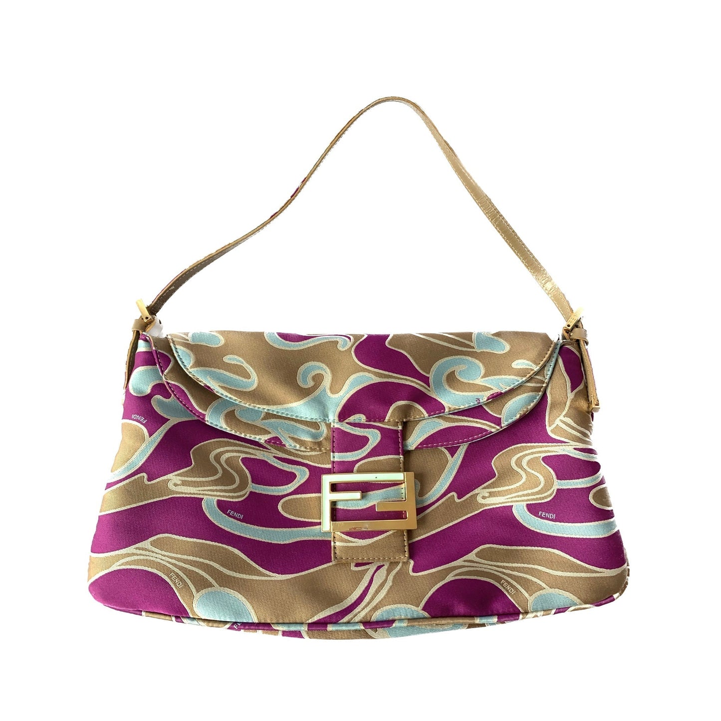 FENDI Baguette Multicolor Silk with Psychedelic prints