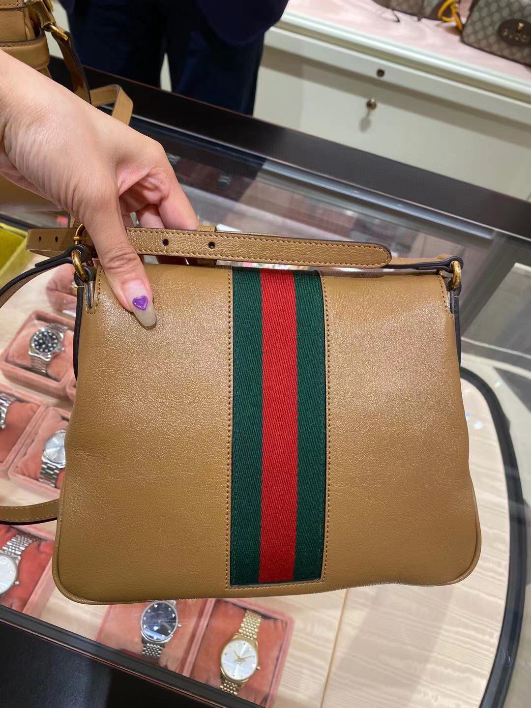 Gucci Leather Monogram Shoulder Bag Style 5