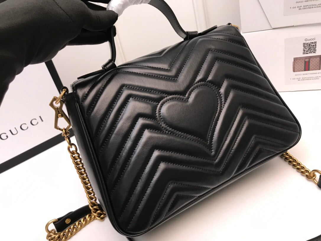 Gucci GG Marmont Leather Chain Shoulder Bag Style 26
