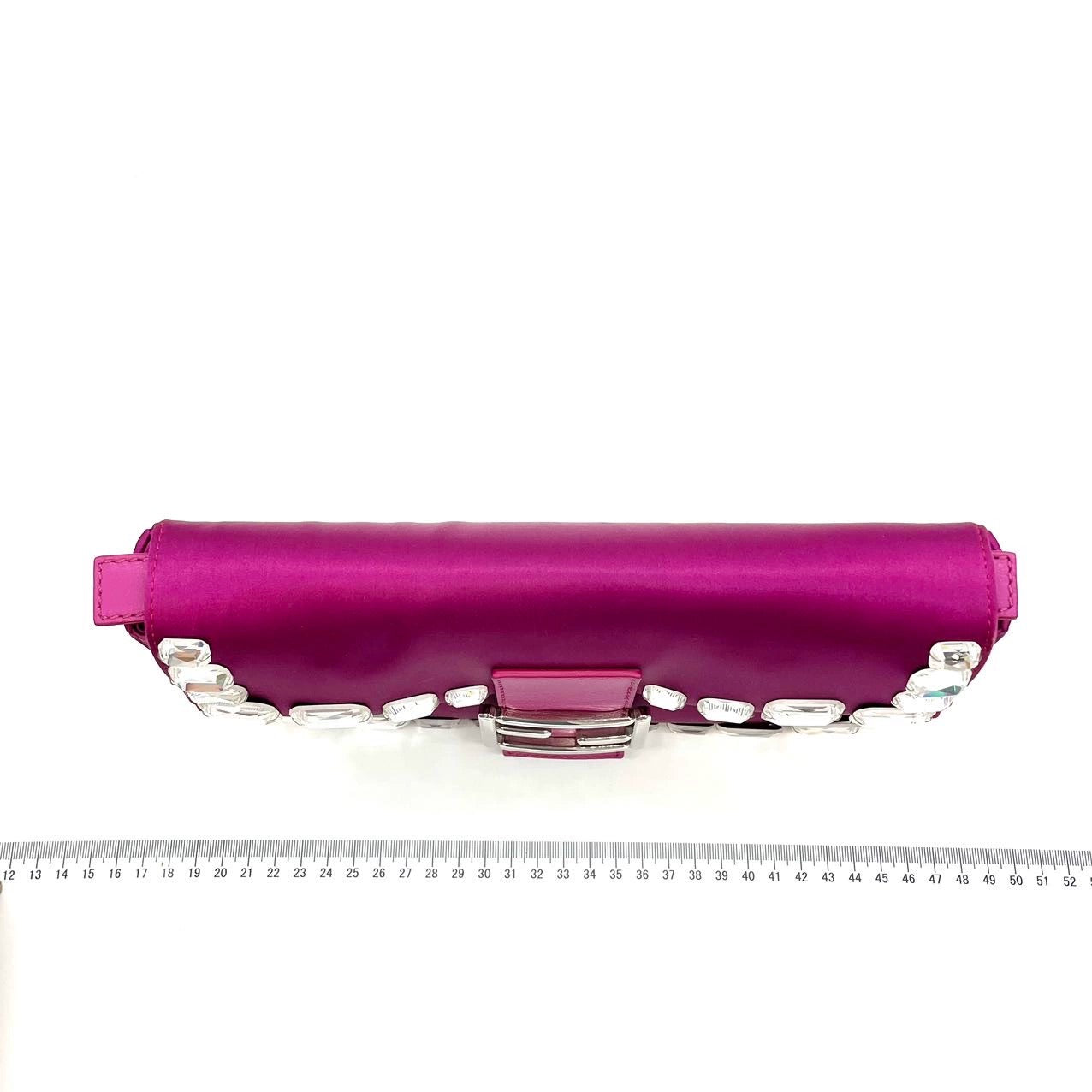 FENDI Baguette Pink Silk with Large Crystals
