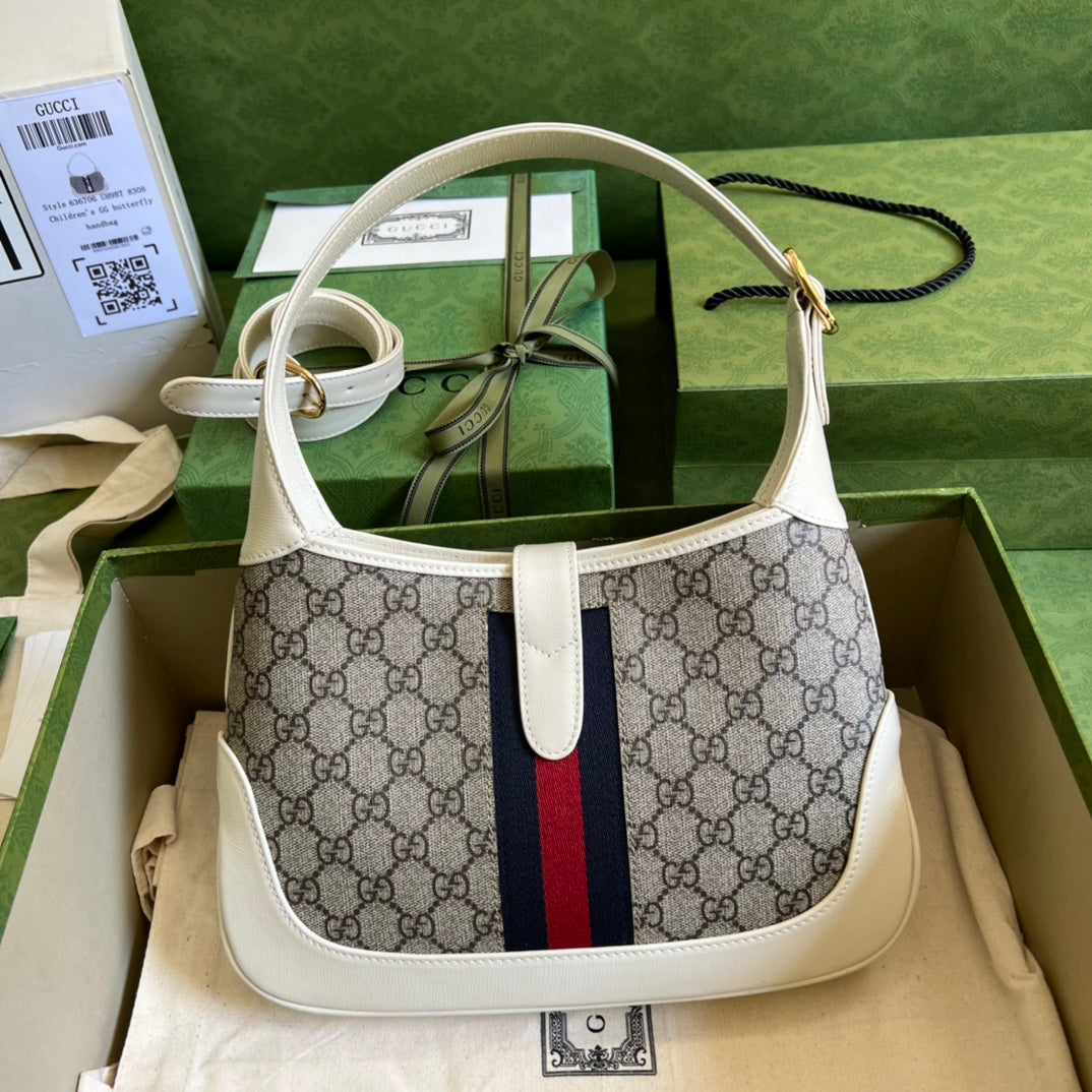 Gucci Leather Canvas Shoulder Bag Style 43