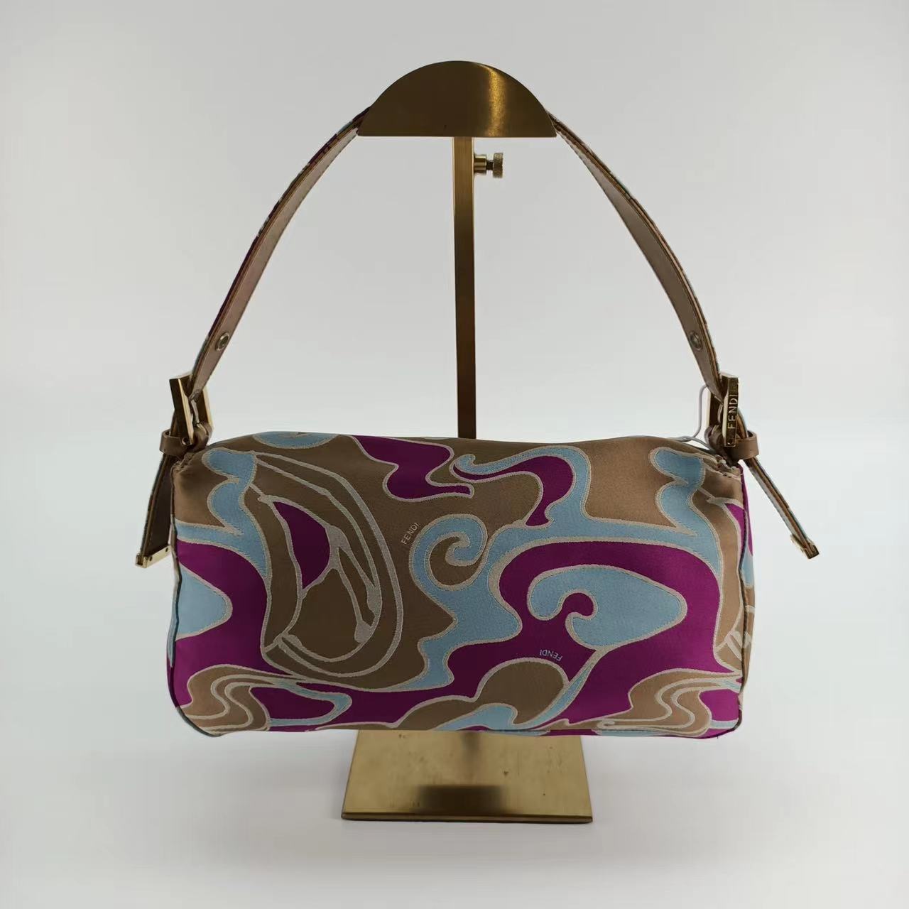 FENDI Baguette Multicolor Silk with Psychedelic prints