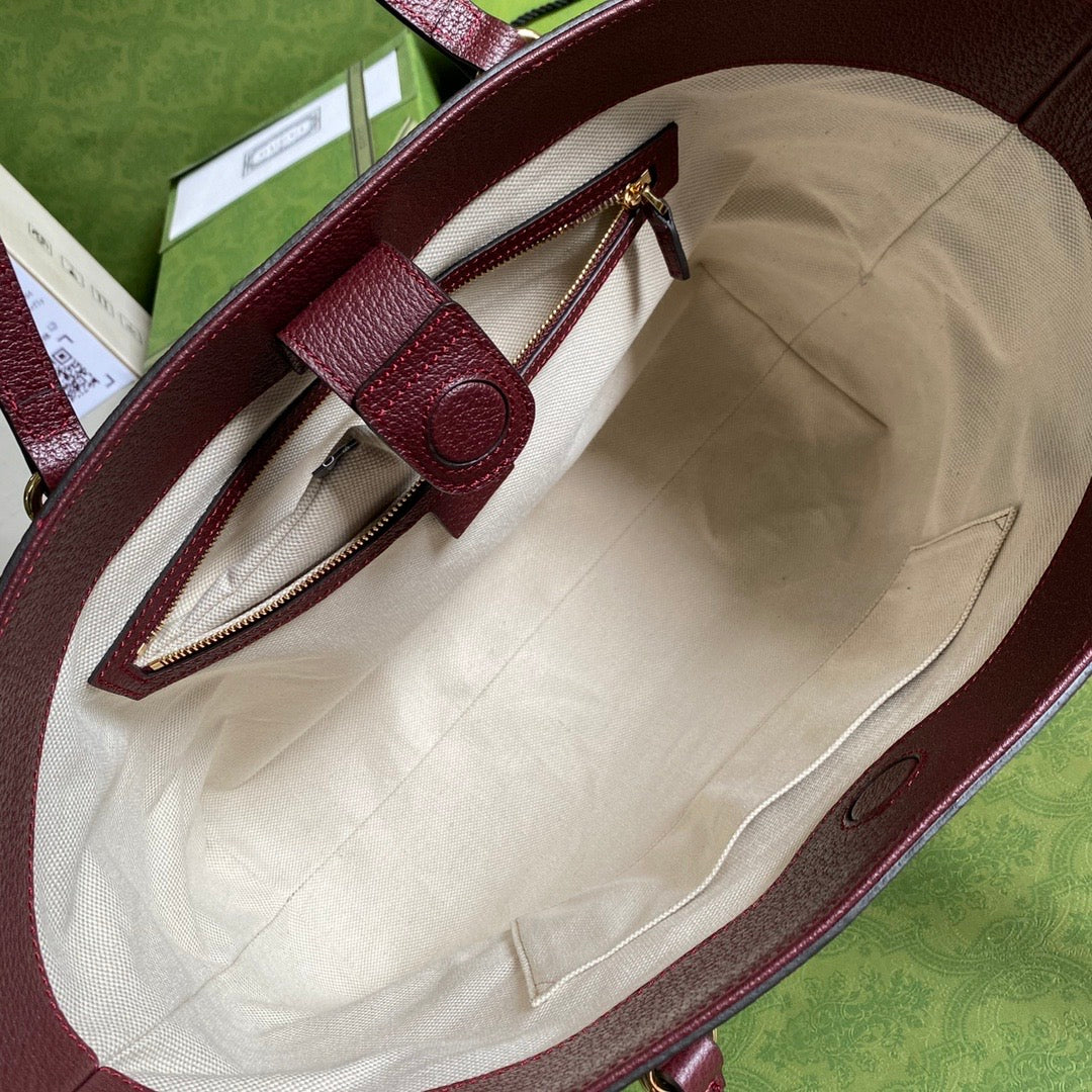 Gucci Ophidia Leather Canvas Tote Style 2