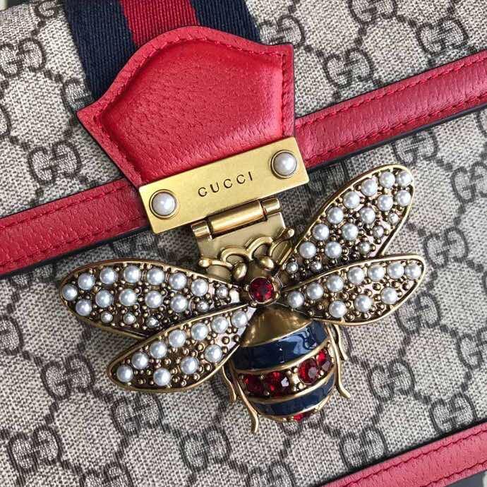 Gucci Monogram Leather Canvas Shoulder Bag