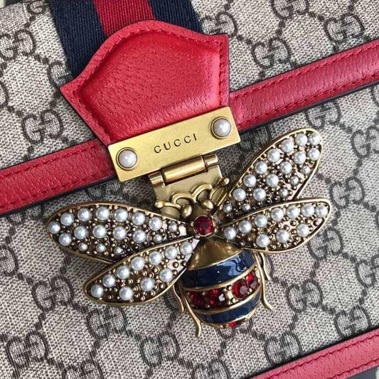 Gucci Monogram Leather Canvas Shoulder Bag