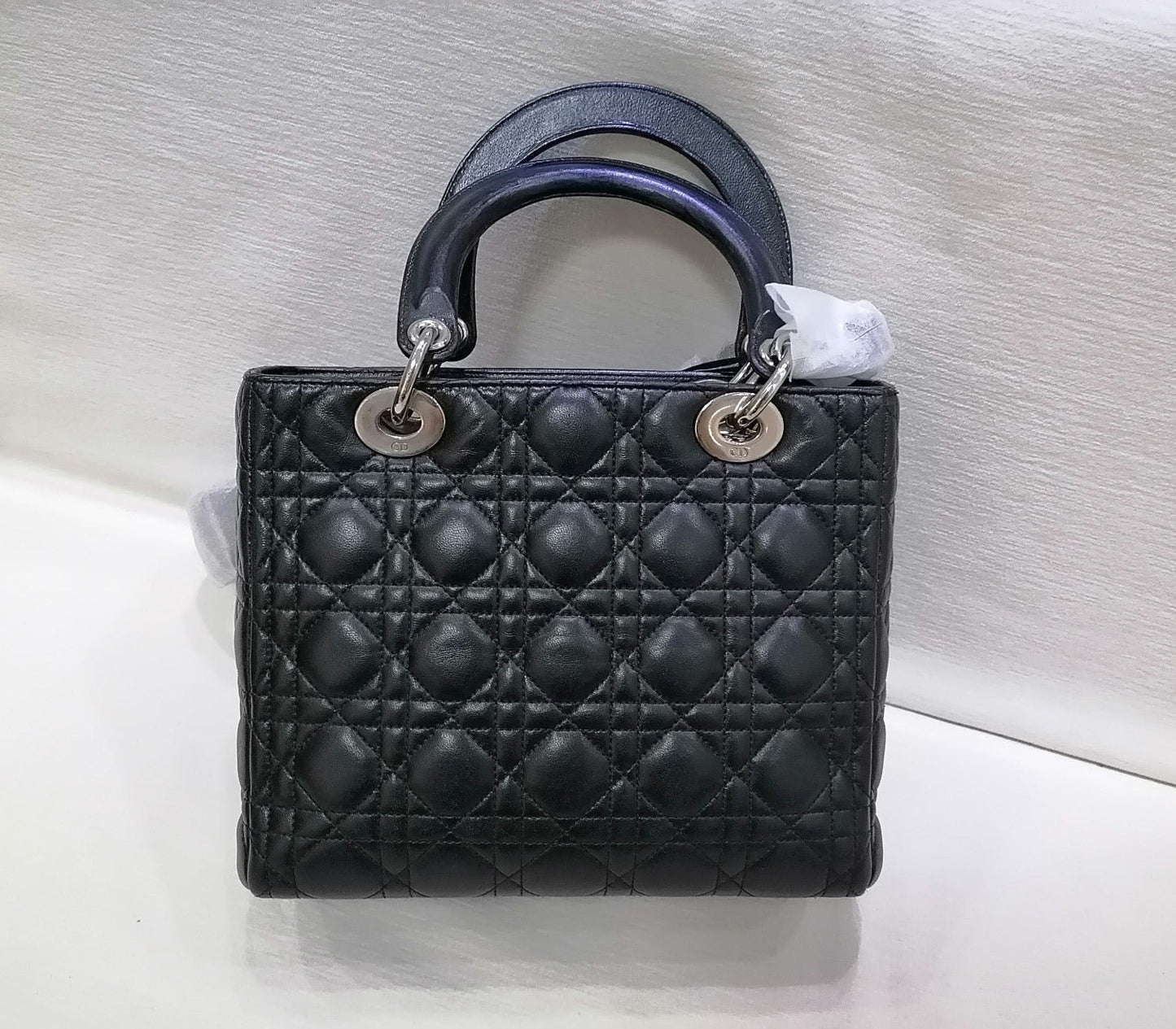 Lady Dior Medium Black Cannage Lambskin Leather