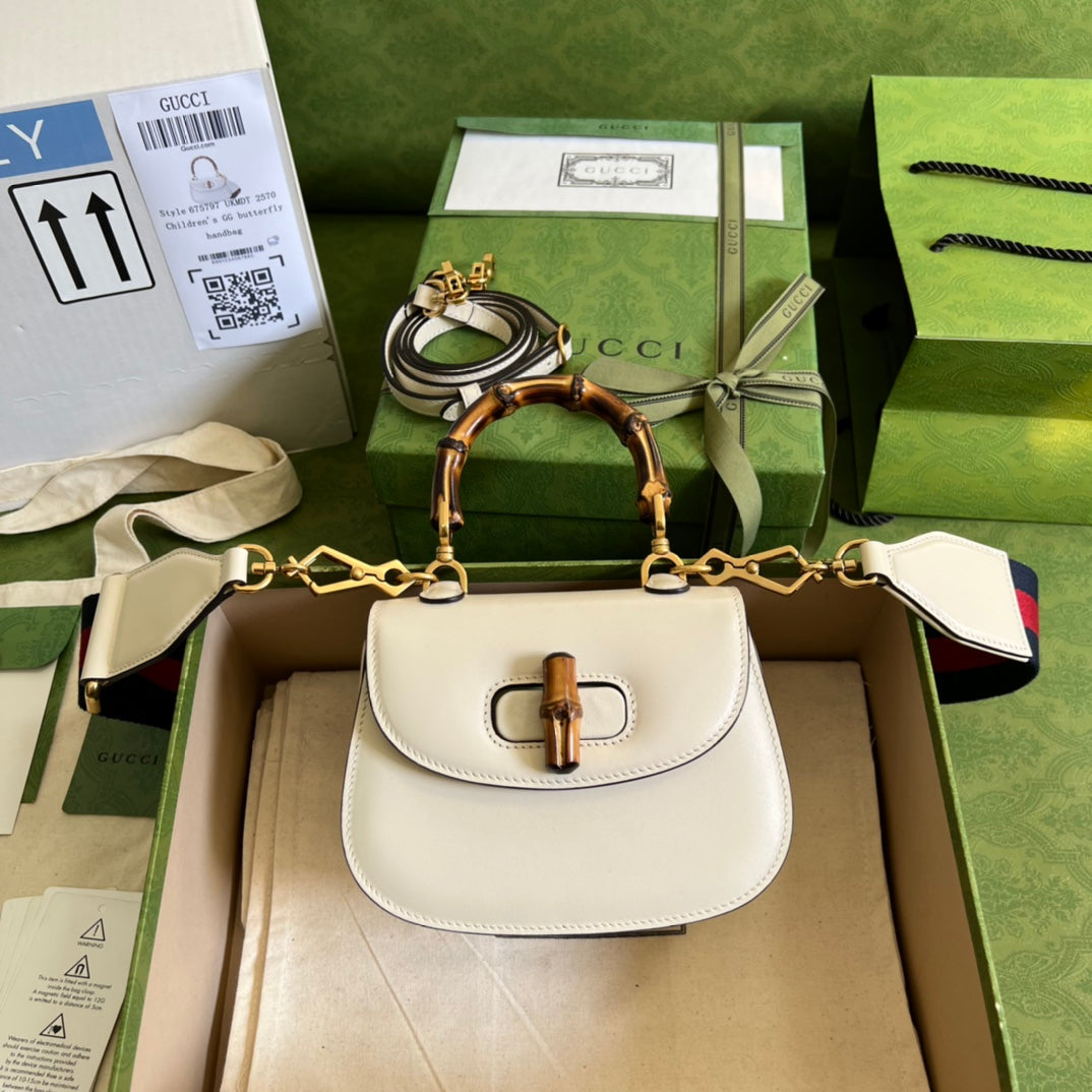 Gucci Bamboo Leather Shoulder Bag Style 20